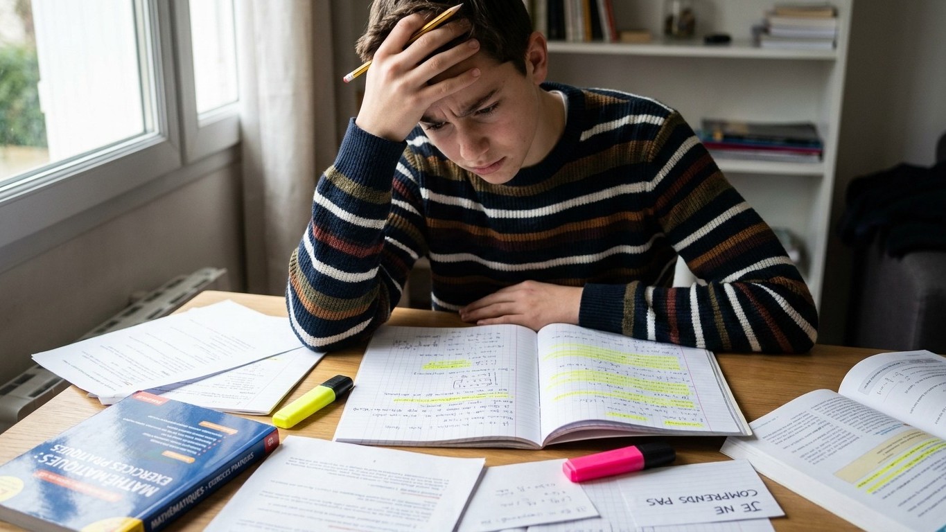 Mon fils relit ses fiches surlignées pendant des heures : le soir du contrôle, j'ai compris ce que ce surligneur lui faisa...